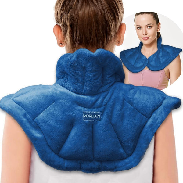 Microwavable Heated Neck Wrap Warmer, Weighted Heating Pad for Neck and Shoulders, Hot and Cold Compress