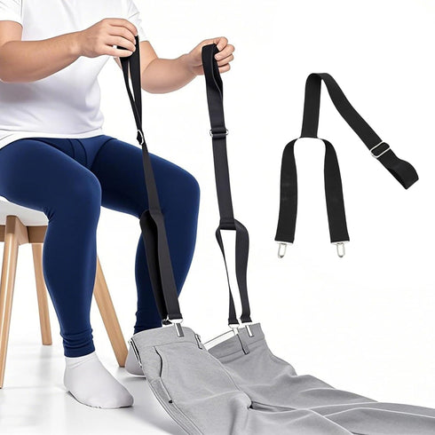 Hjsixtxh 2-Pack Dressing Aid Clips for Pants Adjustable 26-41 Inches, Metal Clip &