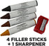 Weiman Wood Restore and Repair Kit, Wood Floor Scratch Repair, Furniture Markers Touch Up, Cabinet Cleaner, Removes