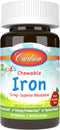 Carlson Kid's Chewable Iron 15 mg | 30 Tablets | Superior Absorption for Blood Health, Energy Production & Optimal