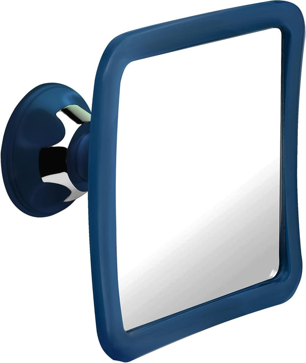 MIRRORVANA Fogless Shower Mirror for Shaving, Upgraded Suction, Anti Fog, 360° Swivel, 6.3" x 6.3" (Blue)