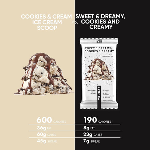 KD Chocolates 16 TRUBARs Vegan Protein Bar Cocoa For Coconuts and Cookies and Creamy ct