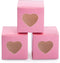 AWELL Pink Gift Boxes 50pc - 2x2x2 inch with Clear Plastic Window for Candy Treat Gift Wrap Box