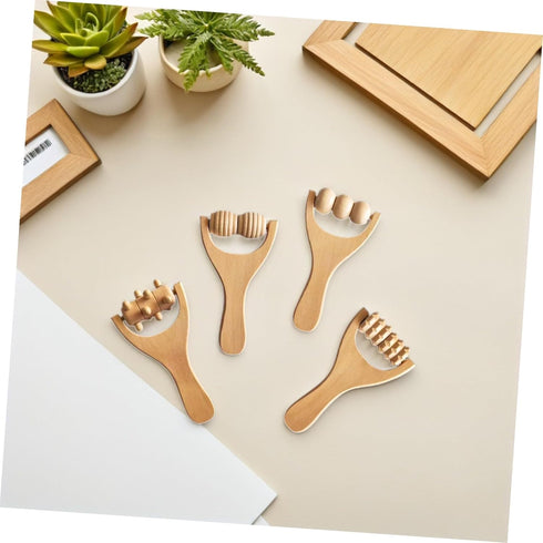 ZUNOXAZ 8pcs Wooden Massage Roller Multi Functional Hand Massager for Neck Shoulder Back Foot Relief Ergonomic Design