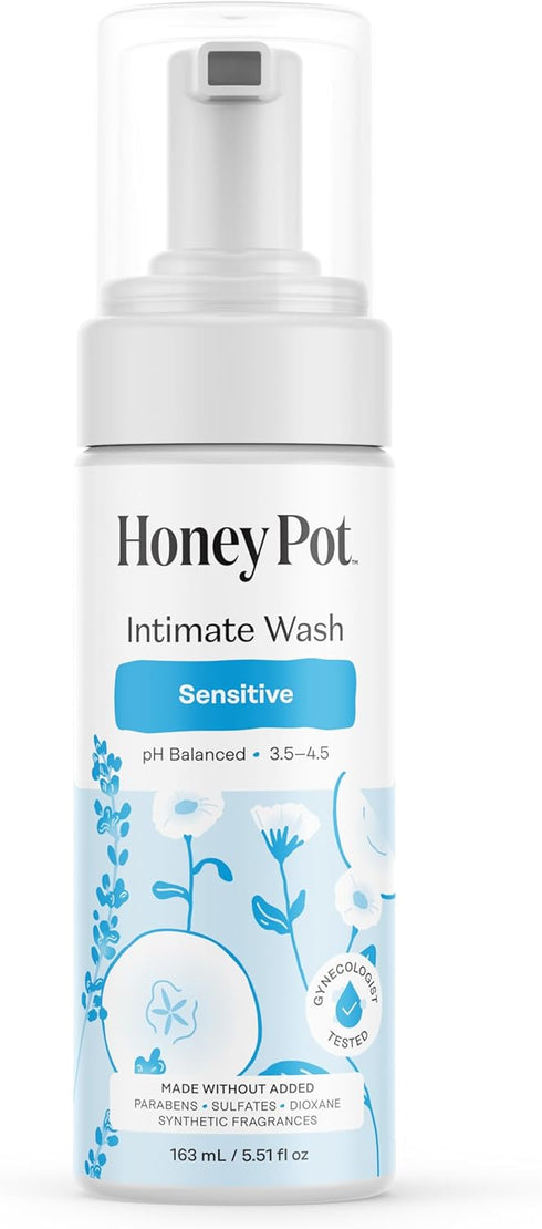 The Honey Pot Company - Regular Pads & Sensitive Feminine Wash Bundle - Herbal Infused Natural Hygiene Feminine