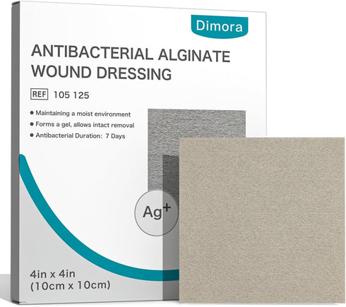 Dimora Upgrade Silver Calcium Alginate Wound Dressing -Antibacterial Non Stick Gauze, Highly