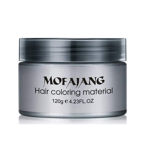 Unisex Hair Wax Color Dye Styling Cream Mud, Washable Temporary Pomade for Natural Hairstyle, Party Cosplay (Ash Matte
