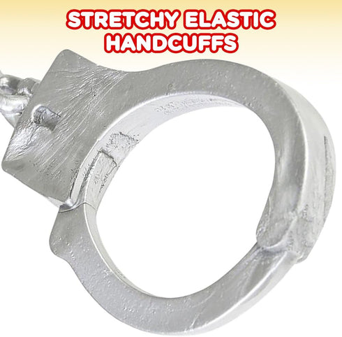 ArtCreativity 2 Pack Stretchy Toy Handcuffs for Kids, 10.5 Inch Elastic Fake Handcuffs, Party Favor
