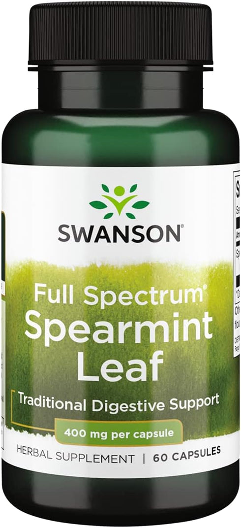 Swanson Spearmint Leaf (Mentha Spicata) - Full Spectrum Herbal Supplement for Digestive Health & Mild Stomach Issues