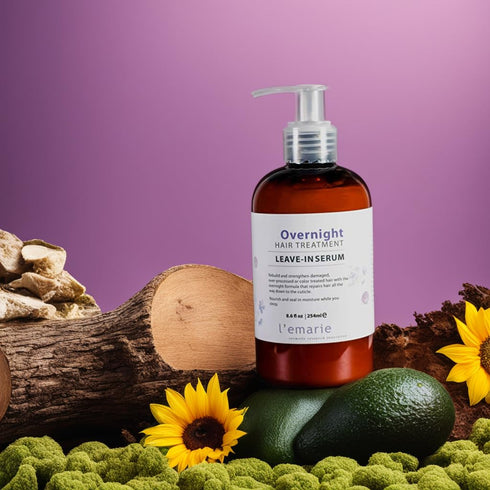 L'emarie Leave-in Serum Overnight Repair Hair Treatment for Damaged, Over-processed & Color Treated Hair 8.6 Ounce