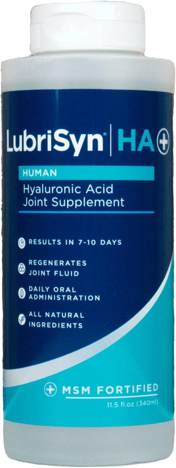 Lubrisyn HA with MSM, Vegan Joint Relief Supplement, 30 Day Supply of Liquid Hyaluronic Acid for Joints