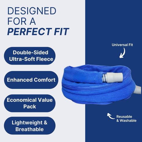 Snugell CPAP Hose Cover, 6ft Tubing Wrap in Blue for ResMed, Fisher & Paykel, Ultra-Soft Fleece Cover