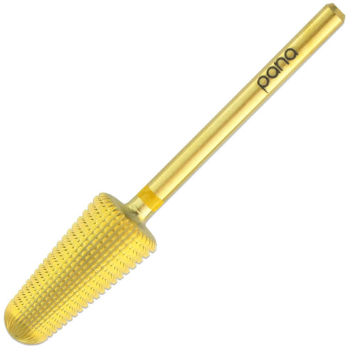 Upgraded PANA Volcano Nail Carbide Bit, Two Way Rotate for Manicure Drill Machine - 3/32" (Extra Fine - XF, GOLD)