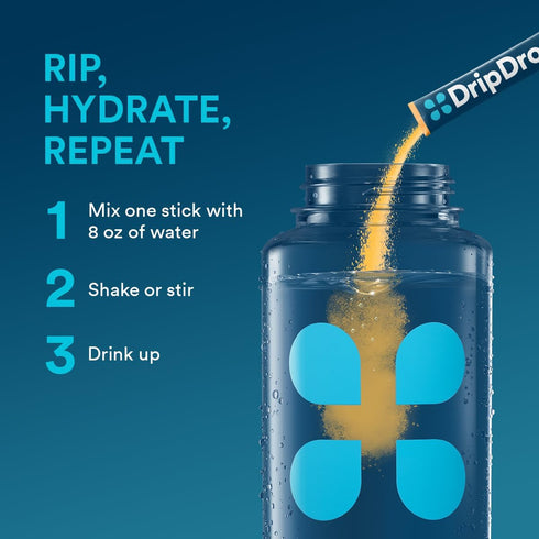 DripDrop Hydration - Orange, Electrolyte Drink Mix, Non-GMO, Gluten Free, Vegan, 32 Sticks