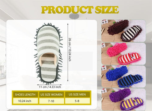Unisex Microfiber Slippers, Floor Cleaning Mop for Men and Women, House Dusting Tool