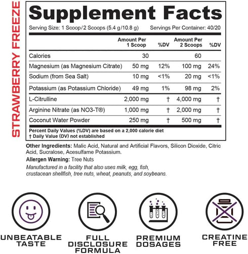 Cutler Nutrition Amplify Caffeine Free Pre Workout - Stimulant Free Muscle Pump Enhancer with Nitrates (Strawberry