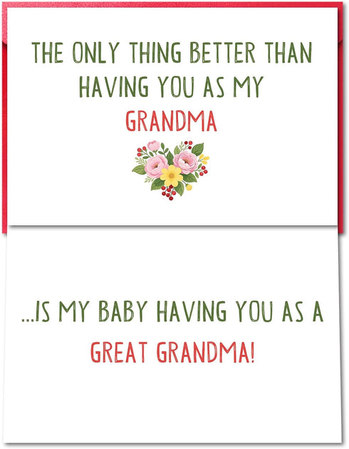 Pstyteos Funny Pregnancy Card for Grandma, the Only Thing Better than Having You