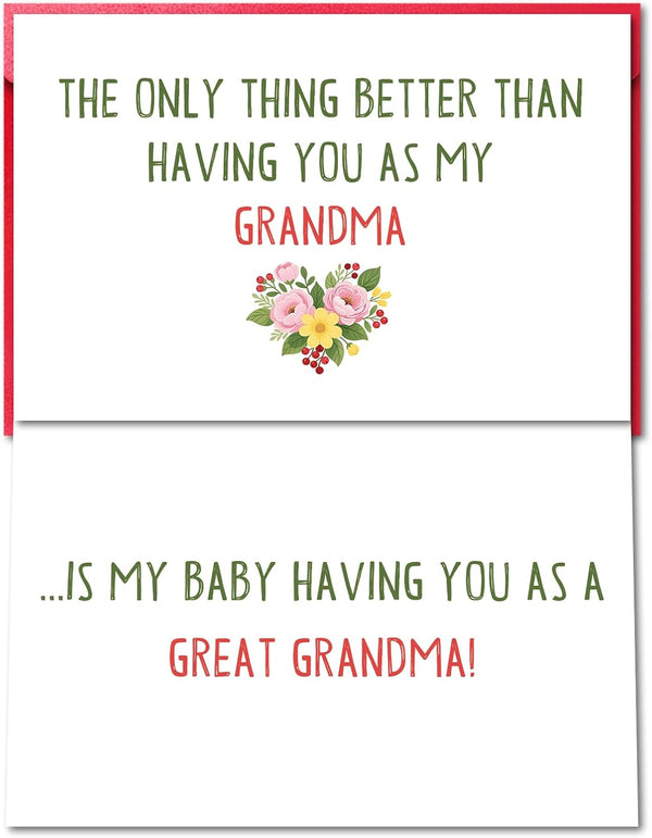 Pstyteos Funny Pregnancy Card for Grandma, the Only Thing Better than Having You