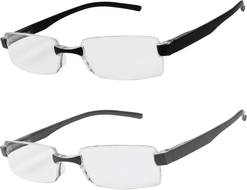 Success Eyewear Reading Glasses Set of 2, Rimless Ultra Lightweight Comfort Glasses for Men and Women, 1.25