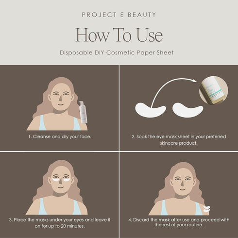 Project E Beauty 100pcs Disposable DIY Non-Woven Eye Mask Paper for Skincare & Spa Salon Use