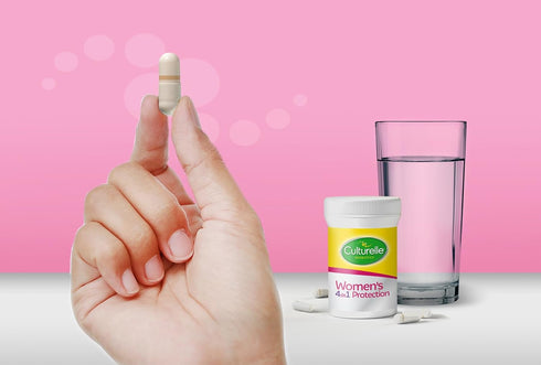 Culturelle 4-in-1 Probiotics for Women, 30 Count, Daily Probiotic & Prebiotic for Digestive and Vaginal Health