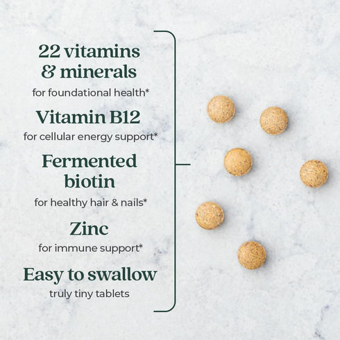 New Chapter Tiny Tabs Multivitamin - 192 Count with 20+ Nutrients for Immune & Stress Support