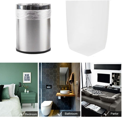 Small Trash Bags, 4 Gallon, Clear White, Waste Basket Bin Liners for Bathroom, Kitchen, Office, Home, 125 Count