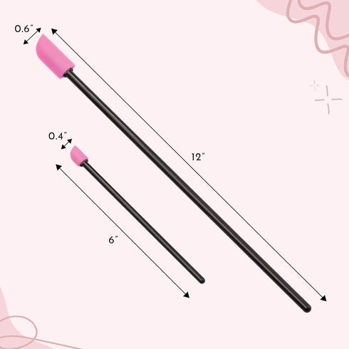S&T INC. Makeup Spatula, Large and Mini Silicone Spatula Set for Cosmetics, 2 Piece Set, Black/Pink
