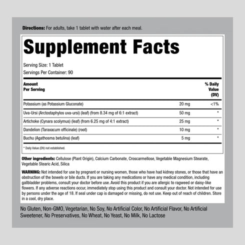 Piping Rock Water Pill | 90 Tablets | Super Strength | with Potassium | Non-GMO, Gluten Free Supplement
