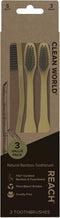 Reach Clean World Natural Bamboo Toothbrush, Soft Plant-Based Bristles, FSC Certified Bamboo