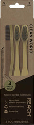 Reach Clean World Natural Bamboo Toothbrush, Soft Plant-Based Bristles, FSC Certified Bamboo