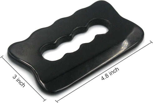Gua Sha Massage Tool - Bian Stone for Soft Tissue Scraping, Used for Back, Legs, Arms, Neck, Shoulder (Black)