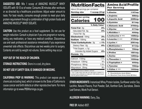 Whey Protein Isolate Powder | 25 Grams Protein Per Serving | 100% Whey Isolate | Zero Fat | Made in USA (Strawberry, 2