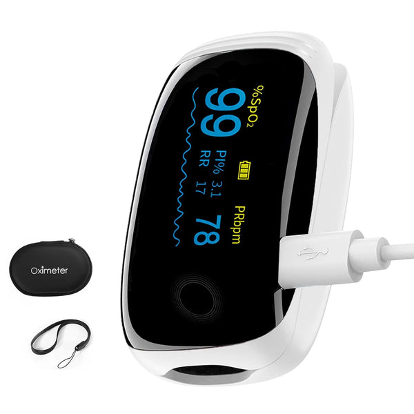 JDBBGJ Rechargeable Pulse Oximeter Fingertip Oxygen Monitor Fingertip with SpO2 Pulse Rate and