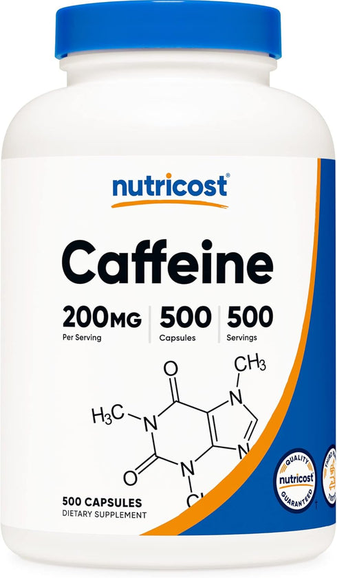 Nutricost Caffeine Pills, 200mg Per Serving, 500 Caps