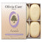 Olivia Care Lavender Bar Soap - 4 Pack Box Set, 100% Natural, Vegan, Hydrating for Face & Body