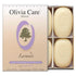 Olivia Care Lavender Bar Soap - 4 Pack Box Set, 100% Natural, Vegan, Hydrating for Face & Body