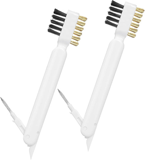 HJZHII 2Pcs Kitchen Cleaning Scrub Brush, 4 in 1 Deep Gas Stove Brass