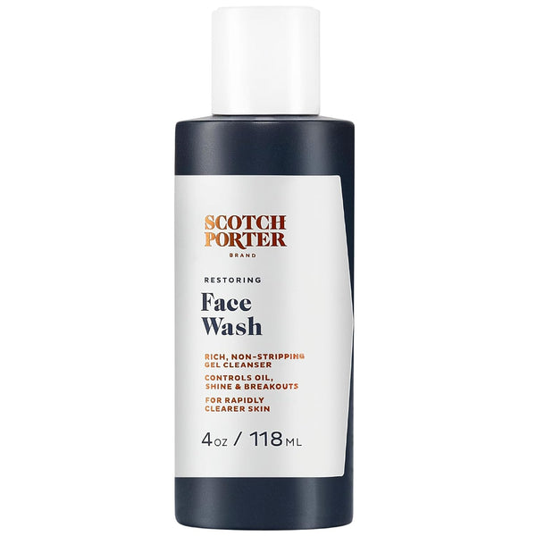Scotch Porter Restoring Face Wash | Non-Stripping Gel Cleanser | Vegan, Free of Parabens, Sulfates & Silicones