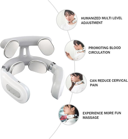 wfofmo 6 15 Vibrating Neck Massager with Vibration Modes & Intensity Levels,Promote Muscle Relaxation for Women Men