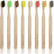 Virgin Forest 8 Pcs Bamboo Toothbrush, BPA-Free Soft Toothbrushes, Eco-Friendly Biodegradable Travel Set