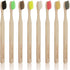 Virgin Forest 8 Pcs Bamboo Toothbrush, BPA-Free Soft Toothbrushes, Eco-Friendly Biodegradable Travel Set