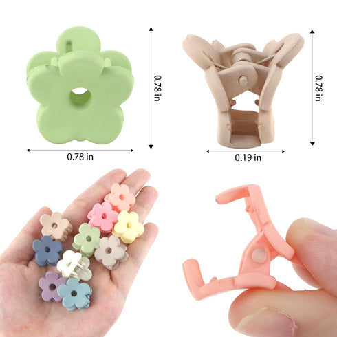 YISSION 20Pcs Mini Flower Hair Clips - Cute Hair Claw Clips with Box Package Colorful Hair Accessories for Girls Women