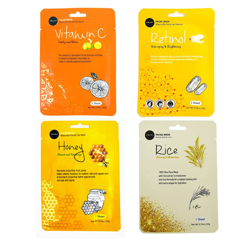 Celavi Essence Facial Sheet Mask Variety Set - 17 Packs of Classic Korean Skincare
