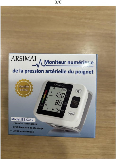 Wrist Accurate Automatic High Blood Pressure Monitor, Portable LCD Screen with Storage Case and Adjustable Cuff