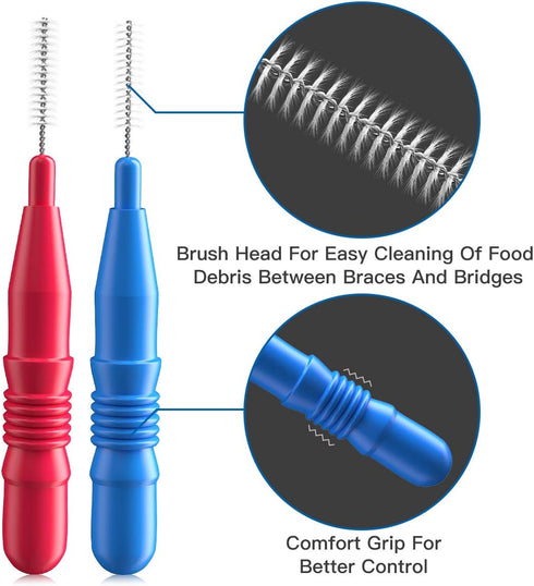 RAZOKO Interdental Brush, Flossing Head Tooth Cleaning Tool (1Pack(2.5mm/3mm)-88pcs)