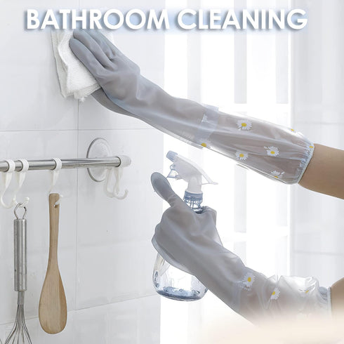 3 Pairs Dishwashing Cleaning Gloves, Reusable Rubber Gloves, Non-Slip Laundry Kitchen Gardening Household Gloves