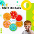 Kids Ice Pack, Reusable Hot or Cold Gel Cooling Pad for Injuries, Swelling, Pain Relief, and Tired Eyes (Fruit)