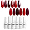 Vishine Burgundy Red and Red Glitter Gel Polish Set - 6 Colors Long Lasting Soak Off UV LED Gel 8ml