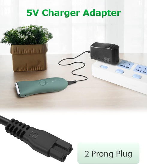Meridian Trimmer Charger Replacement, 5V Power Cord Adapter with 6.6FT Charging Cable & Shaver Brush
